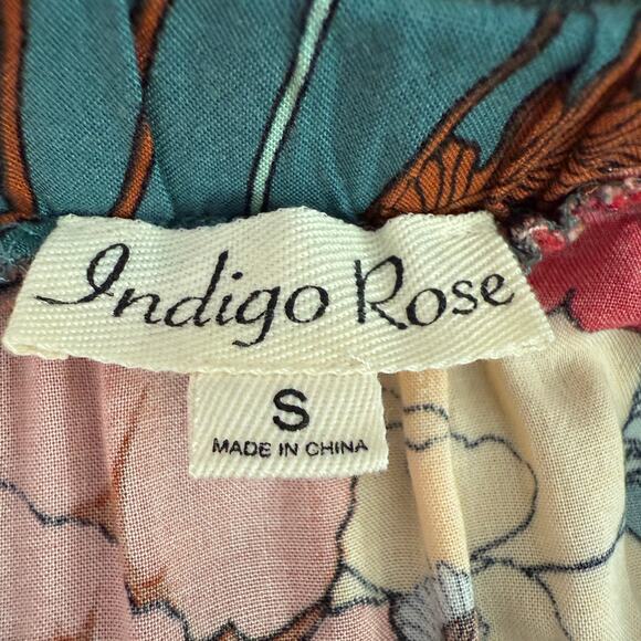 Anthropologie Indigo Rose Floral Midi Skirt Boho Cottagecore Feminine Small - Picture 4 of 13